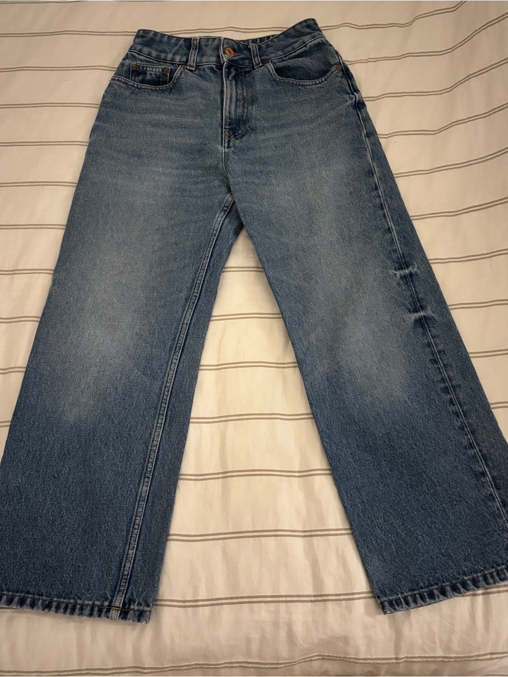 TOM WOOD Light Blue Denim Jeans with Contrast Stitching